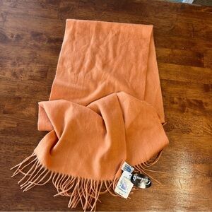 NWT Portolano 100% cashmere scarf orange